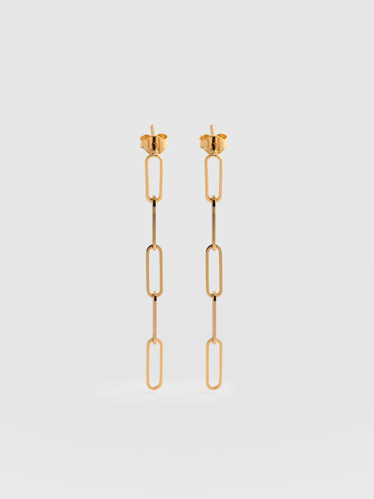 Link Chain Drop Earrings - Gold